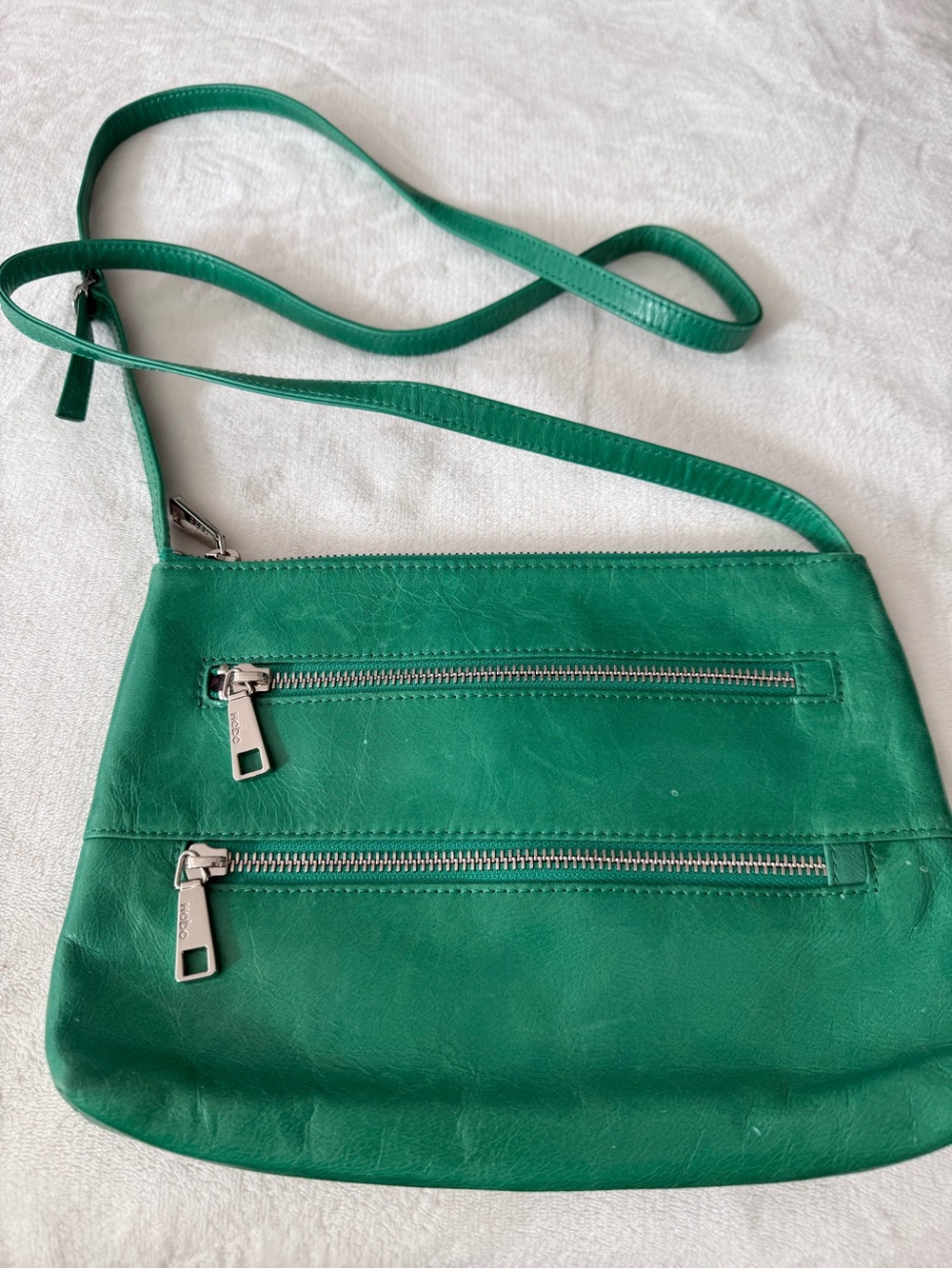 HOBO international The Original Mission Zipped Pocket Leather Crossbody Green